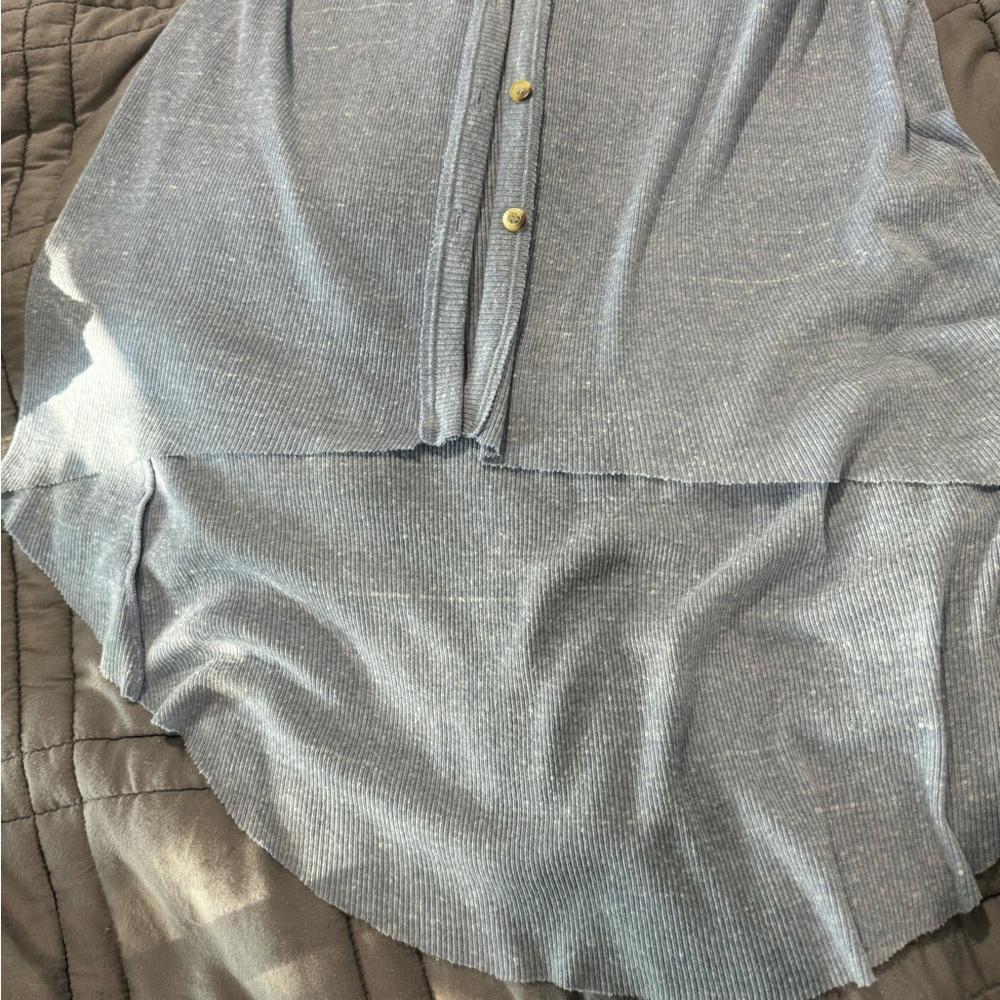 Free People Beach ribbed cardigan / coverup sz large light blue EUC - Picture 4 of 7
